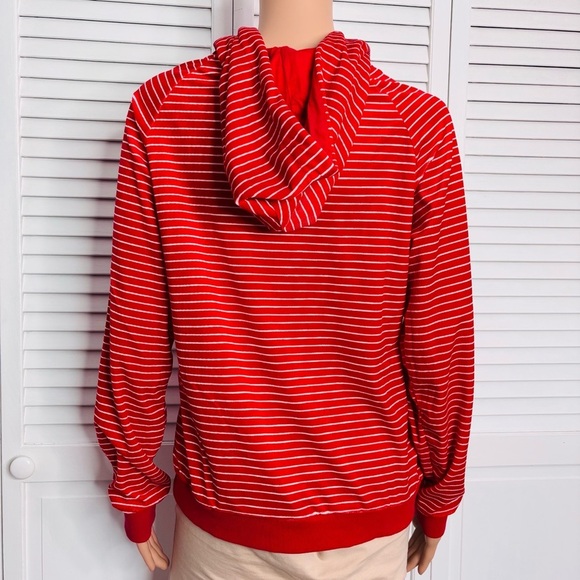 VERA BRADLEY Snow Stripe Polar Velour Pullover Hoodie Size Medium - Picture 6 of 9